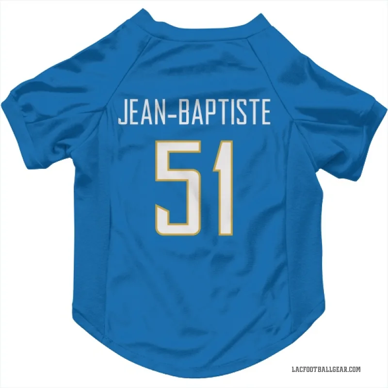 Jeremiah Jean-Baptiste Blue Los Angeles Chargers Powder Cat & Dog Pet Jersey